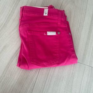 Beautiful Hot Pink skinny mid rise 7 for all mankind jeans. Size 25
